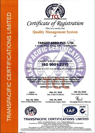 Target Aero ISO Certificate